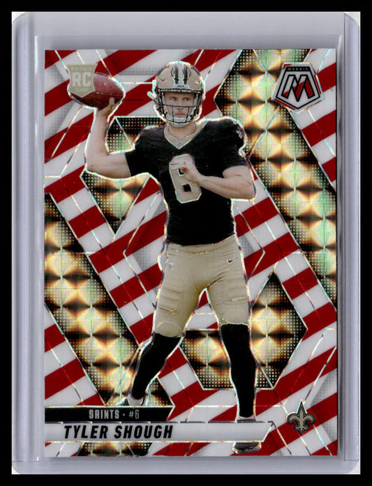 2025 Panini Mosaic #312 Tyler Shough Mosaic Red and White Stripe