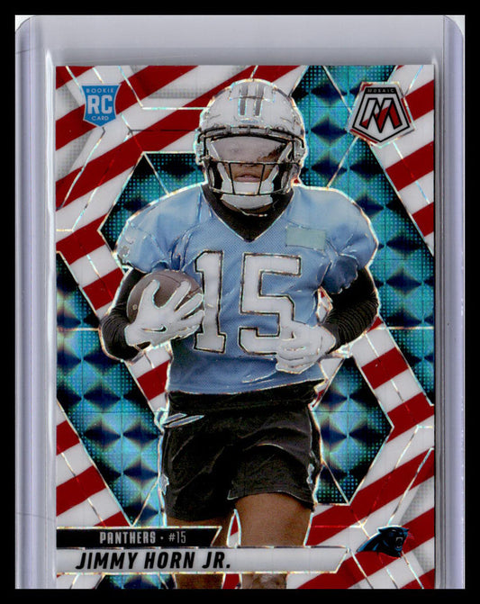 2025 Panini Mosaic #339 Jimmy Horn Jr. Mosaic Red and White Stripe