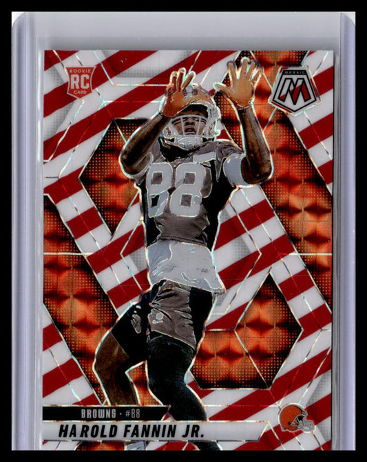 2025 Panini Mosaic #384 Harold Fannin Jr. Mosaic Red and White Stripe