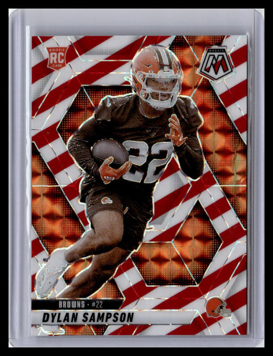 2025 Panini Mosaic #355 Dylan Sampson Mosaic Red and White Stripe