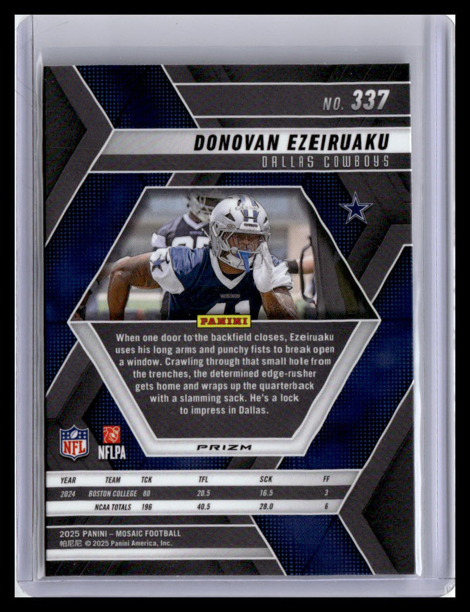 2025 Panini Mosaic #337 Donovan Ezeiruaku Mosaic Red and White Stripe