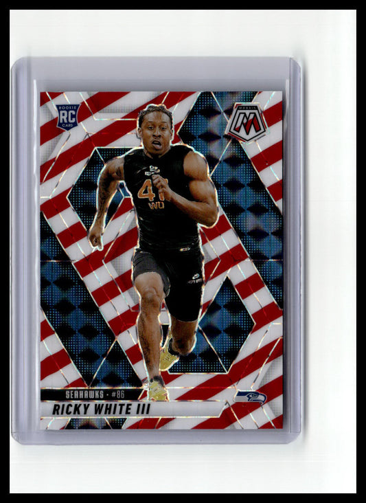 2025 Panini Mosaic #386 Ricky White III Mosaic Red and White Stripe
