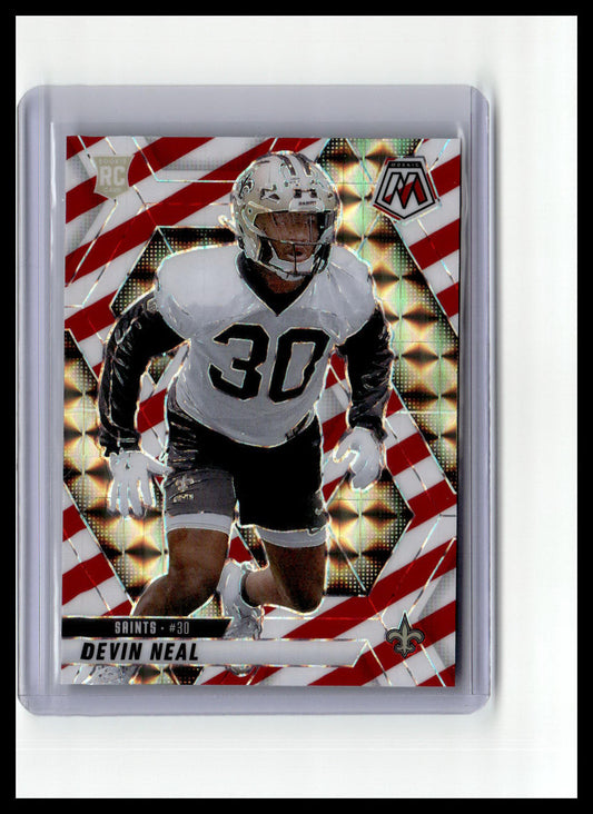 2025 Panini Mosaic #330 Devin Neal Mosaic Red and White Stripe