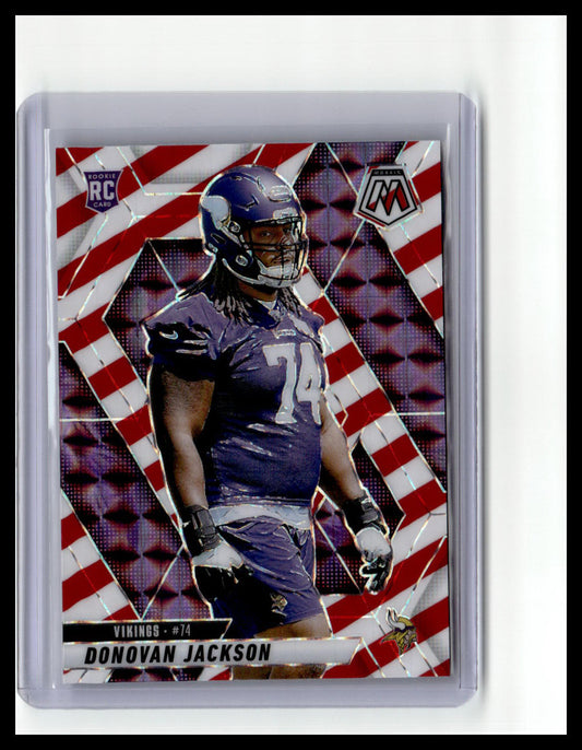 2025 Panini Mosaic #388 Donovan Jackson Mosaic Red and White Stripe