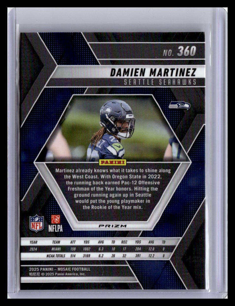 2025 Panini Mosaic #360 Damien Martinez Mosaic Red and White Stripe