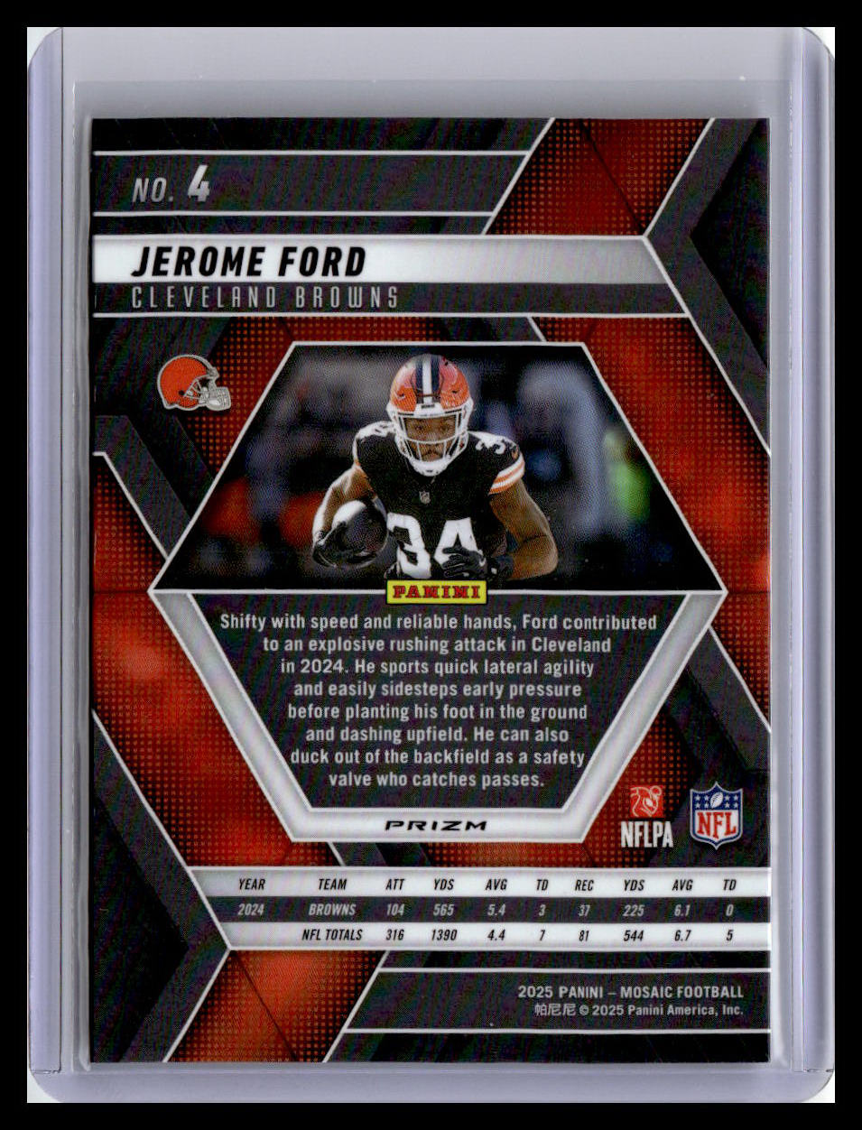 2025 Panini Mosaic #4 Jerome Ford Mosaic