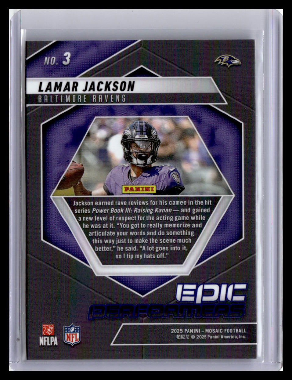 2025 Panini Mosaic #3 Lamar Jackson Epic Performers Mosaic