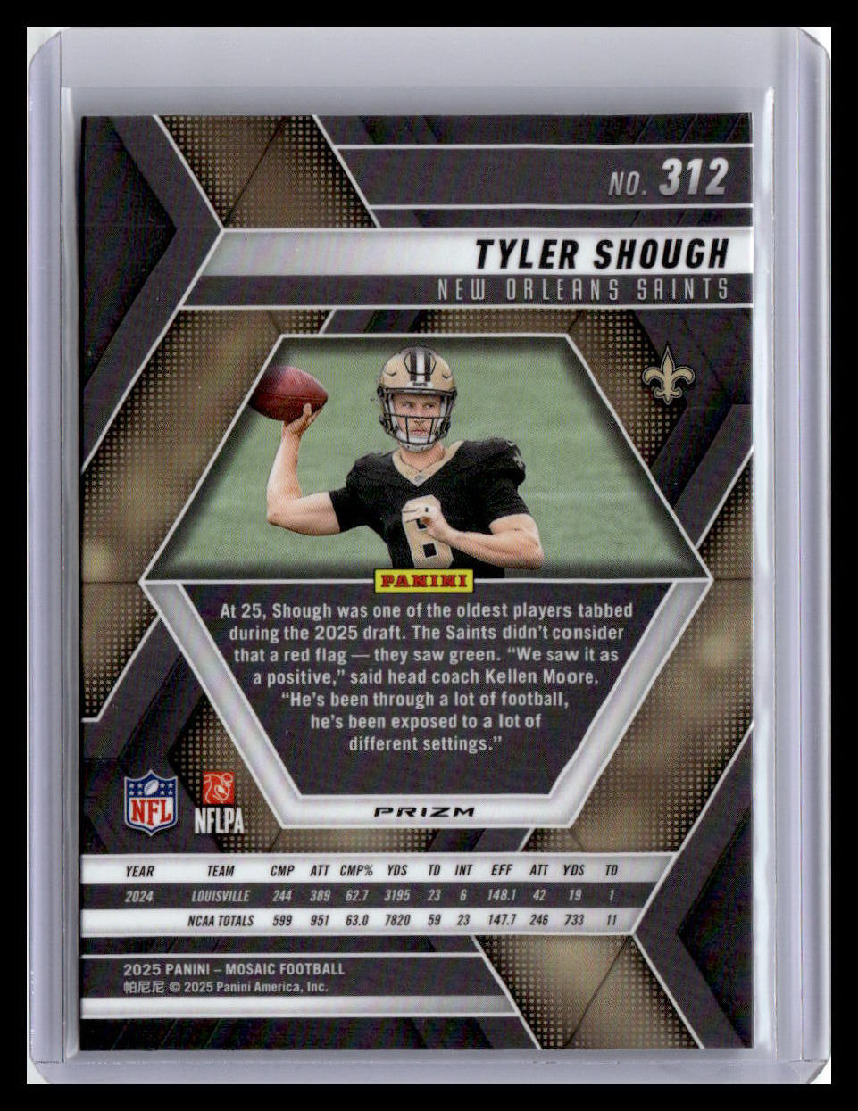 2025 Panini Mosaic #312 Tyler Shough Mosaic