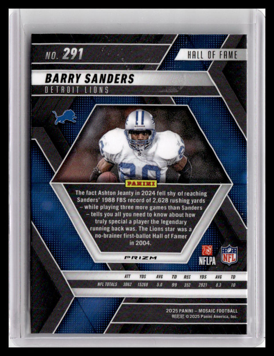 2025 Panini Mosaic #291 Barry Sanders Mosaic Camo Pink