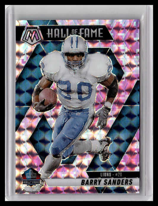 2025 Panini Mosaic #291 Barry Sanders Mosaic Camo Pink