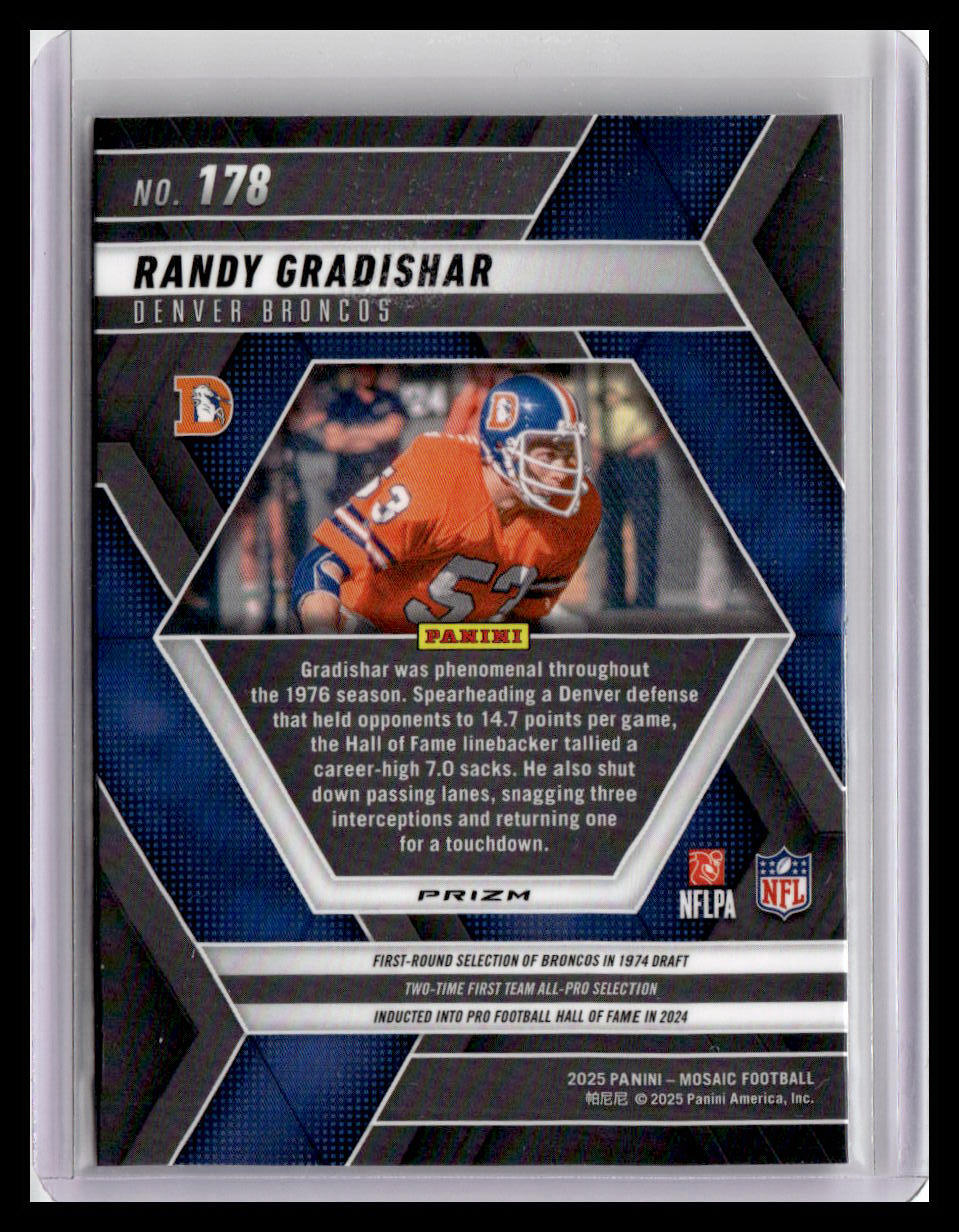 2025 Panini Mosaic #178 Randy Gradishar Mosaic Camo Pink