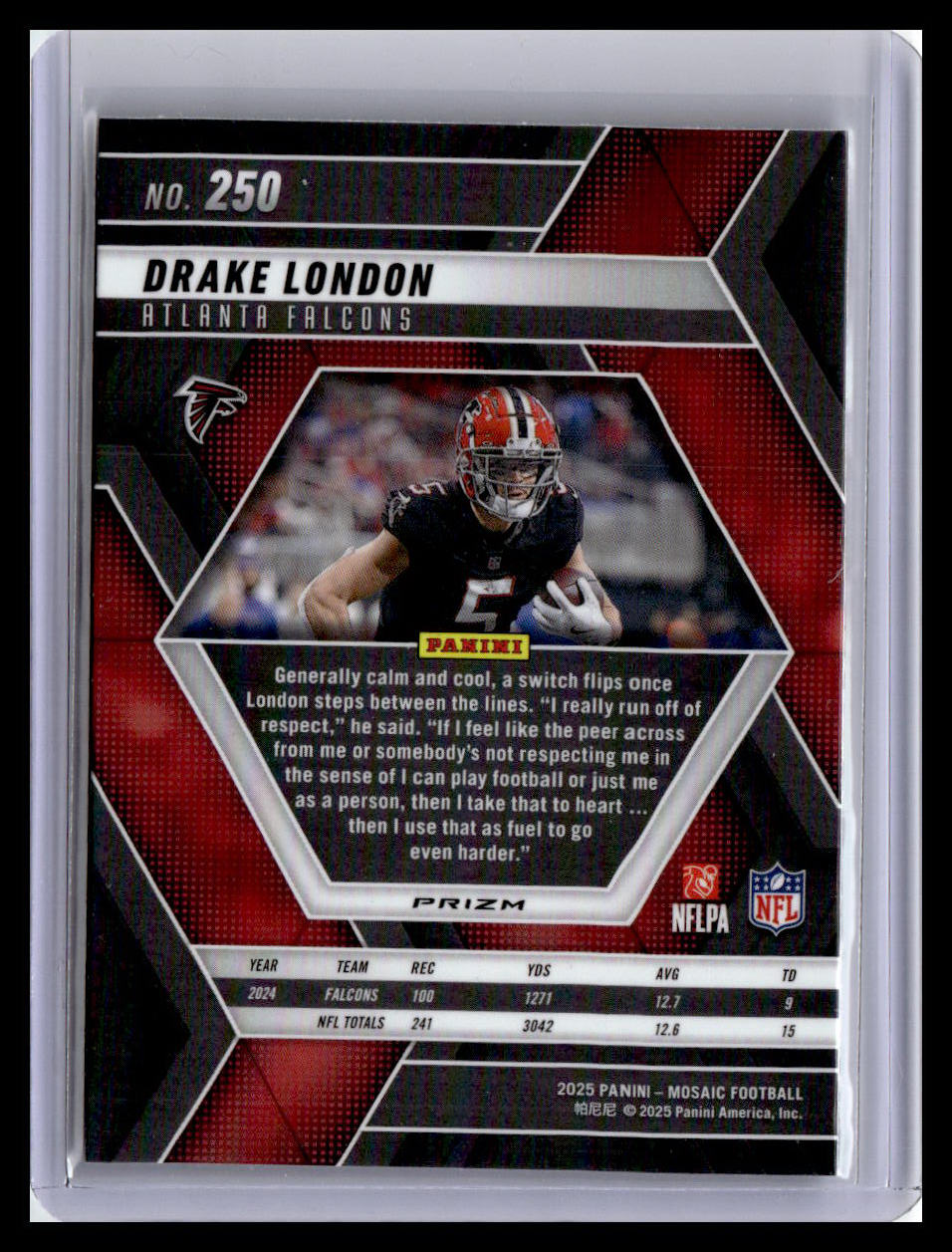 2025 Panini Mosaic #250 Drake London Mosaic Camo Pink