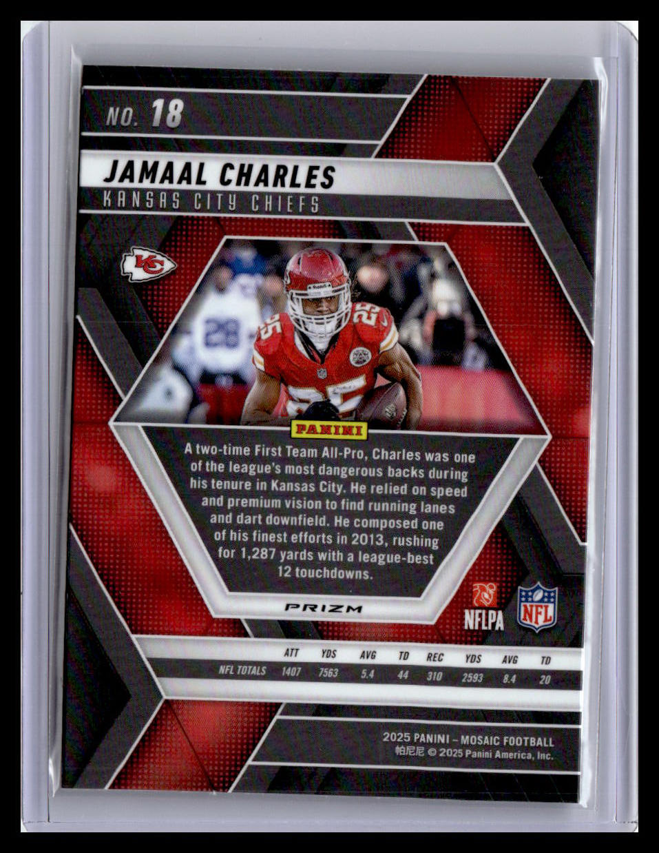 2025 Panini Mosaic #18 Jamaal Charles Mosaic Camo Pink