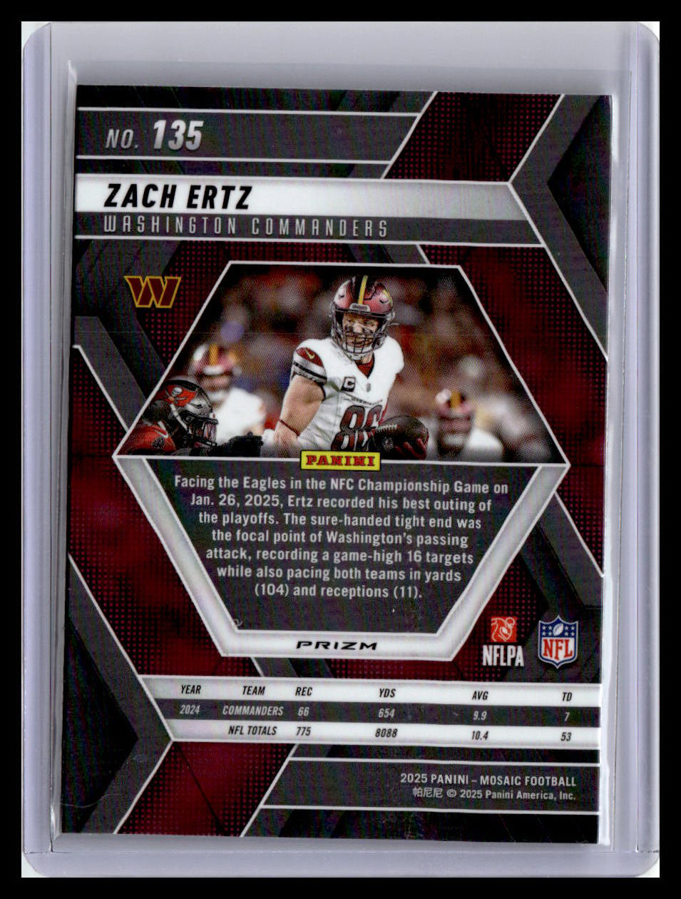 2025 Panini Mosaic #135 Zach Ertz Mosaic Camo Pink