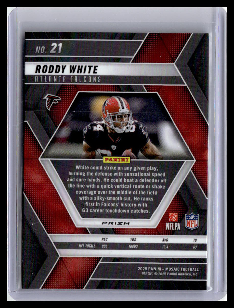 2025 Panini Mosaic #21 Roddy White Mosaic Green