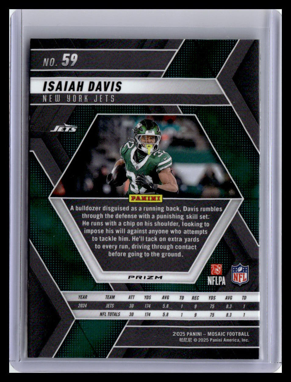 2025 Panini Mosaic #59 Isaiah Davis Mosaic Green