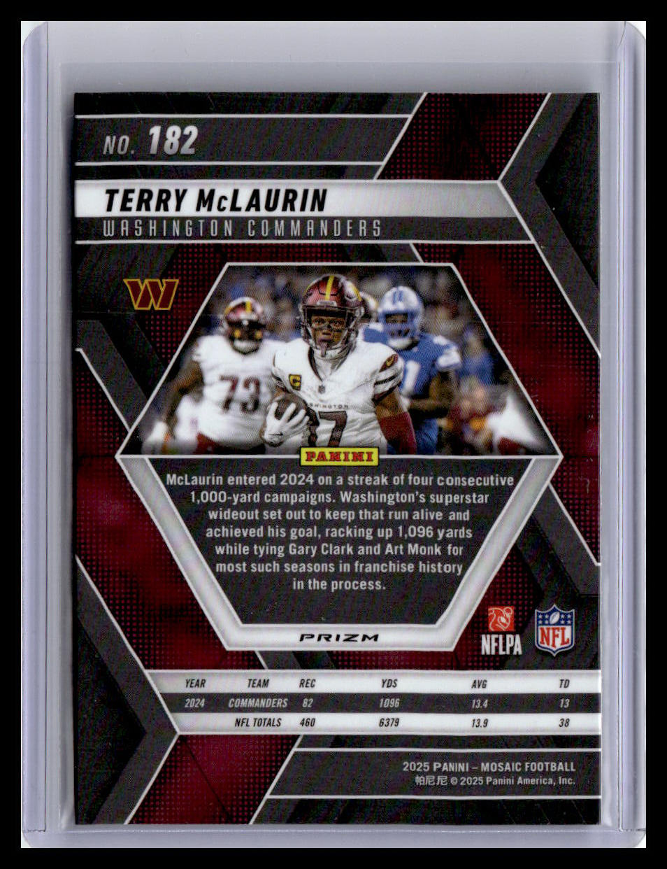 2025 Panini Mosaic #182 Terry McLaurin Mosaic Green