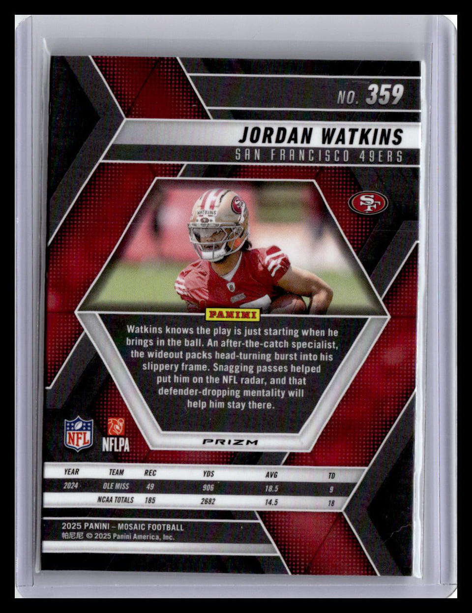 2025 Panini Mosaic #359 Jordan Watkins Mosaic Green