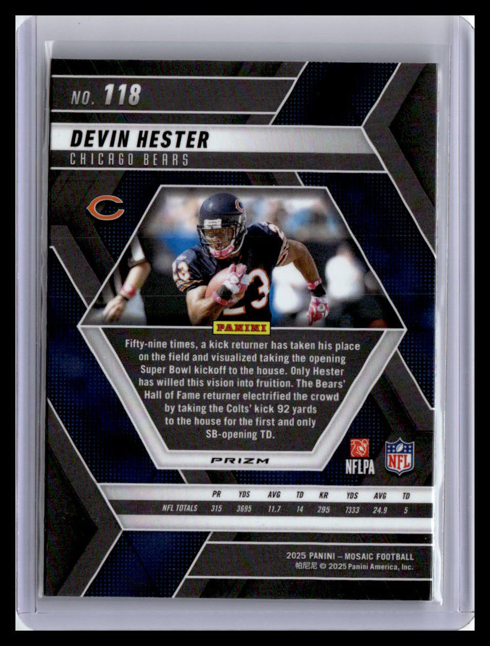 2025 Panini Mosaic #118 Devin Hester Mosaic Green