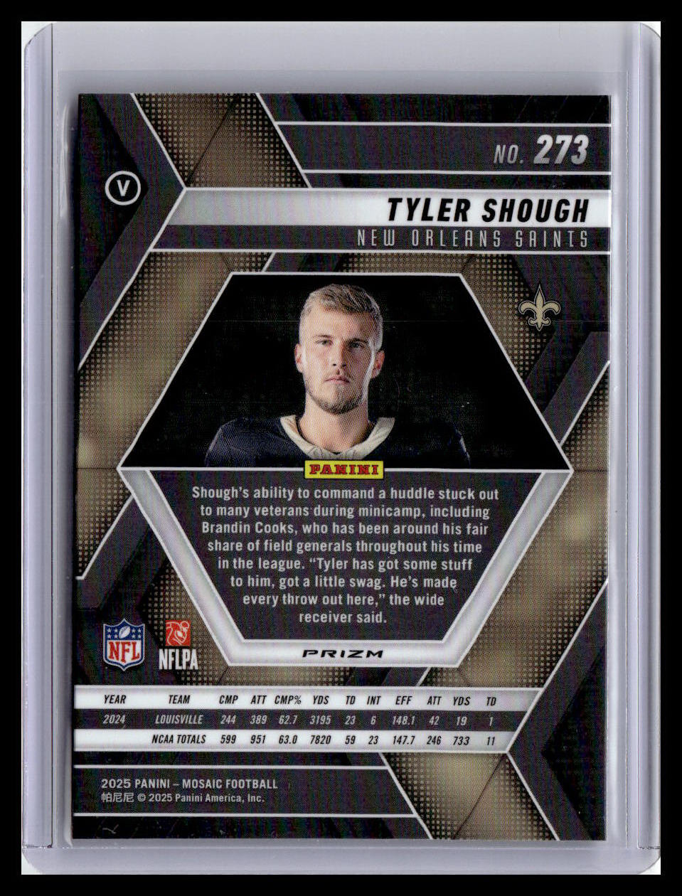 2025 Panini Mosaic #273 Tyler Shough Mosaic Reactive Purple