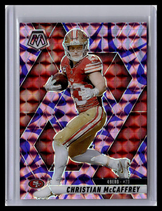 2025 Panini Mosaic #179 Christian McCaffrey Mosaic Reactive Purple
