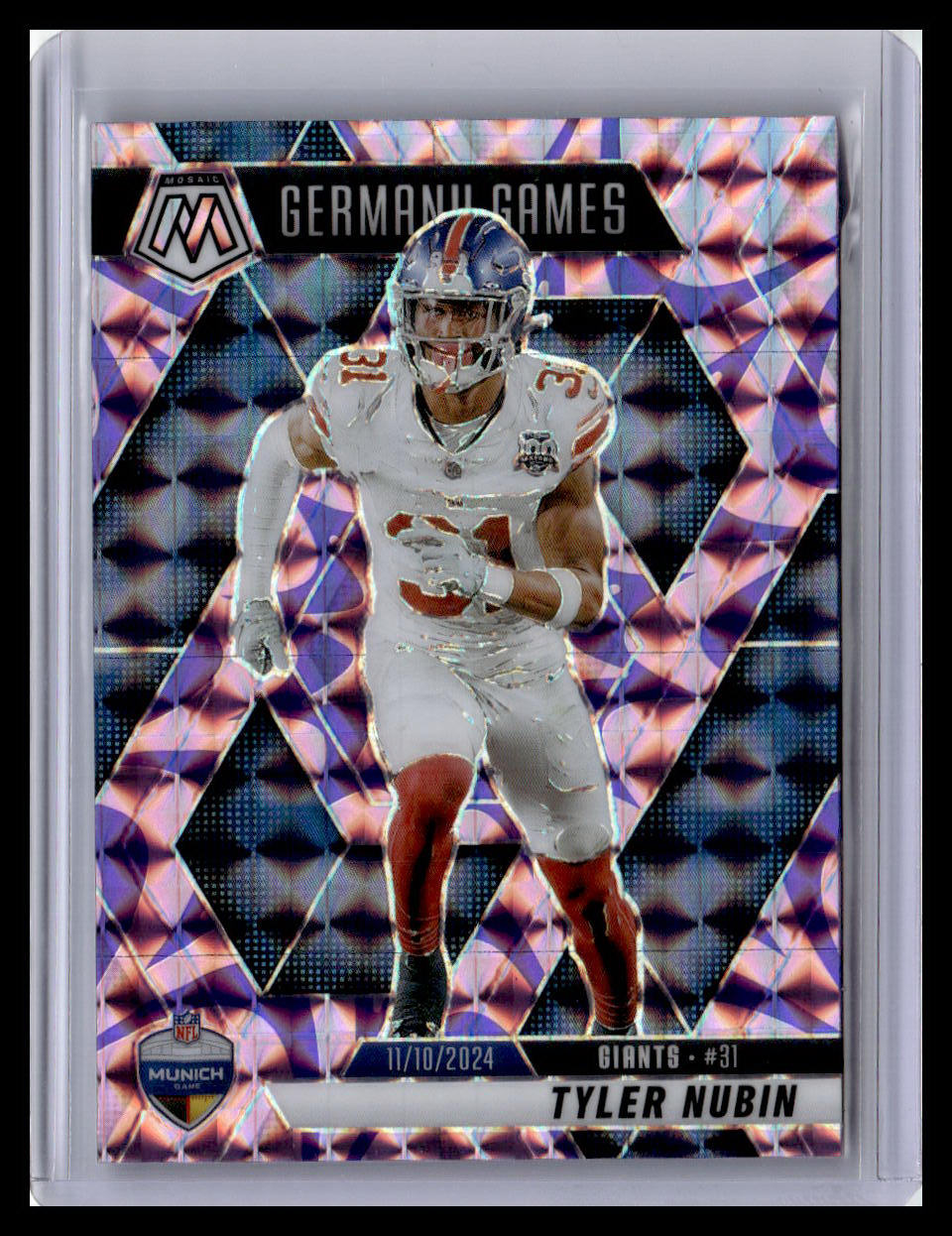 2025 Panini Mosaic #261 Tyler Nubin Mosaic Reactive Purple