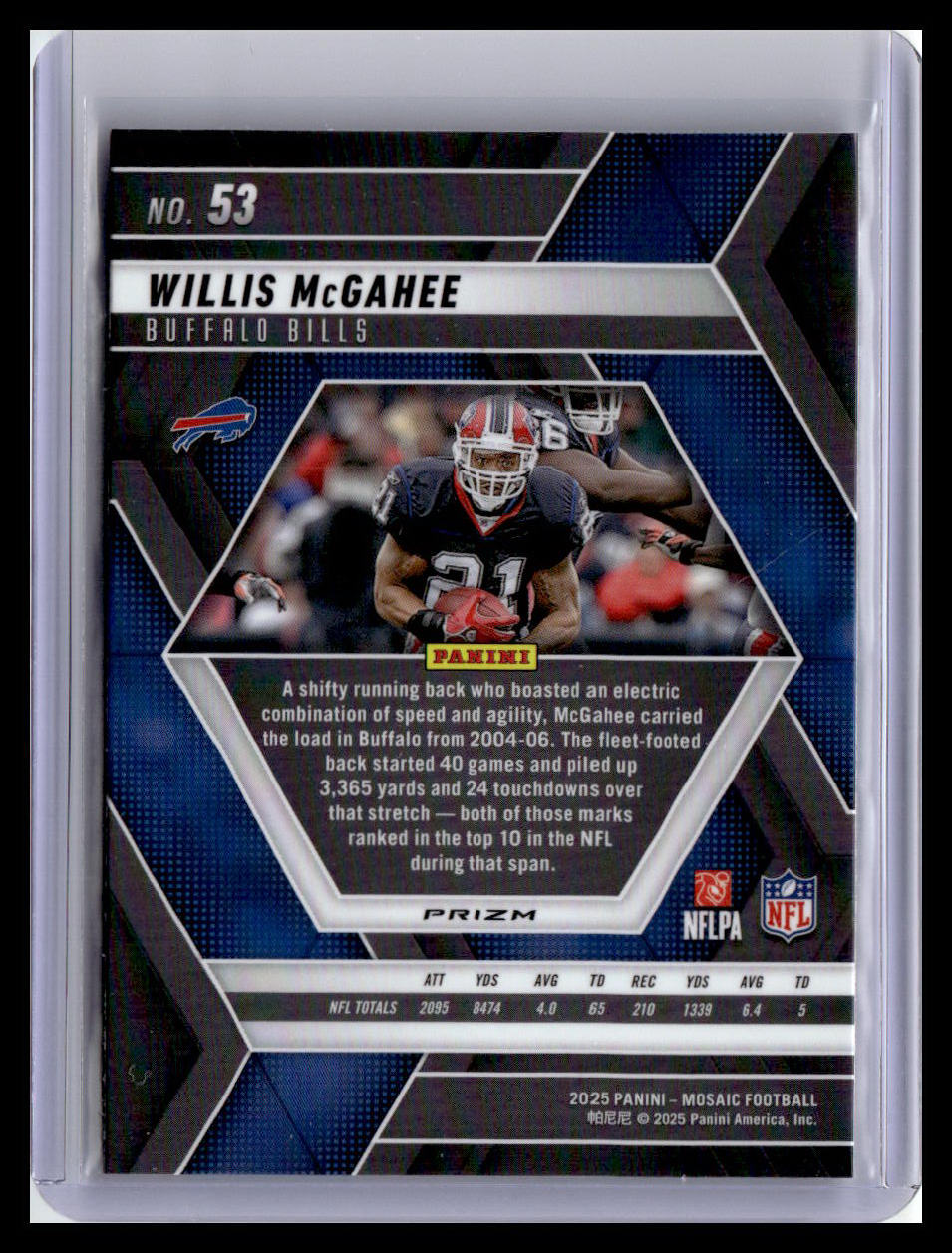 2025 Panini Mosaic #53 Willis McGahee Mosaic Reactive Purple