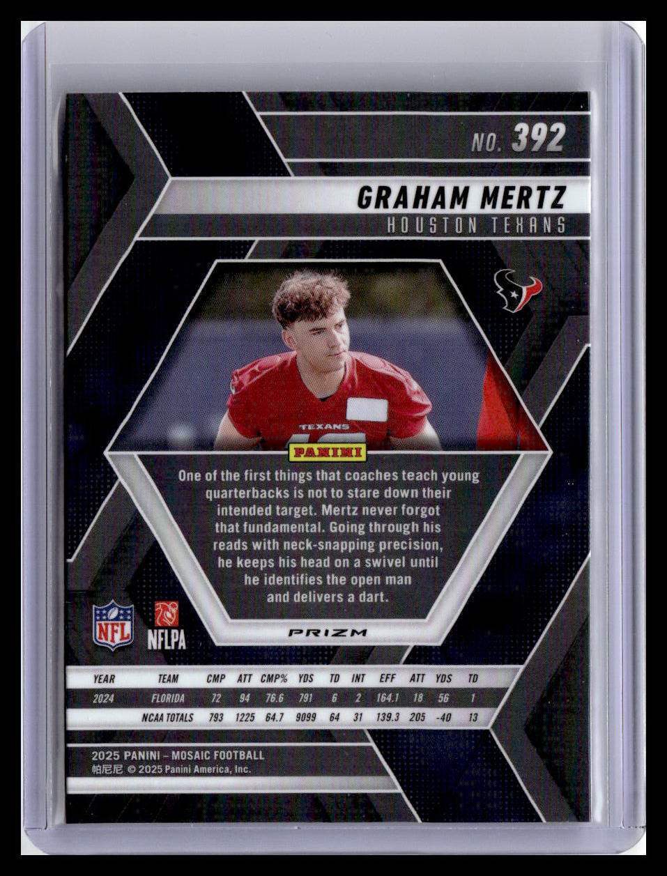 2025 Panini Mosaic #392 Graham Mertz Mosaic Reactive Purple