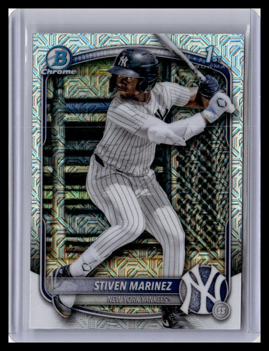 2025 Bowman Chrome #BCP-189 Stiven Marinez 1st Bowman Mojo Refractor 1