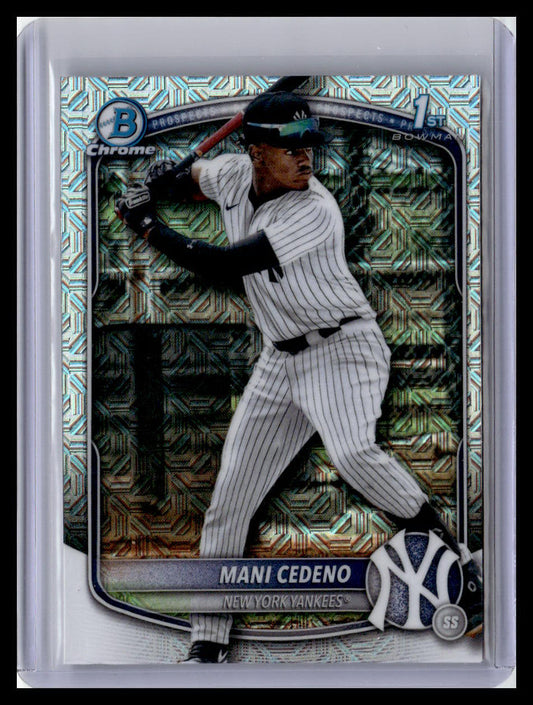 2025 Bowman Chrome #BCP-199 Mani Cedeno 1st Bowman Mojo Refractor