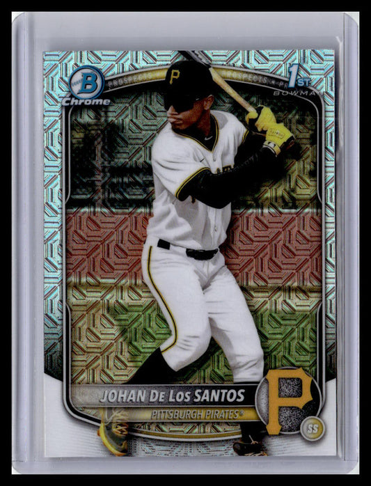 2025 Bowman Chrome #BCP-163 Johan De Los Santos 1st Bowman Mojo Refractor