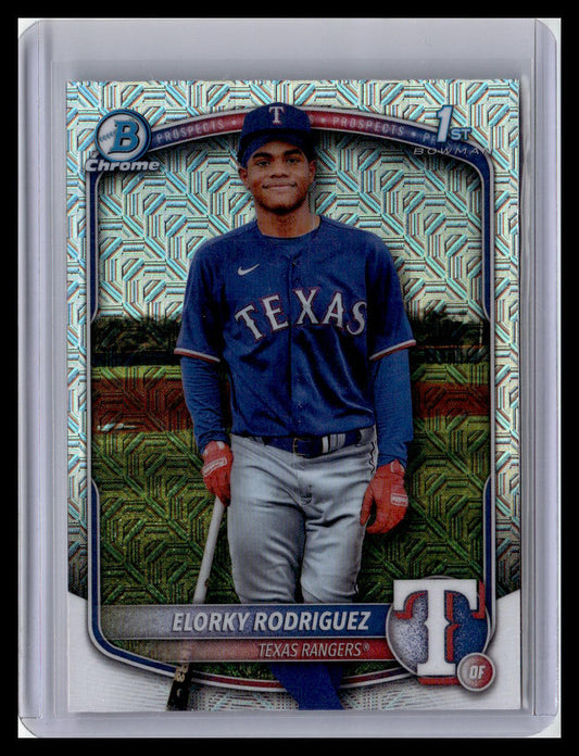 2025 Bowman Chrome #BCP-186 Elorky Rodriguez 1st Bowman Mojo Refractor