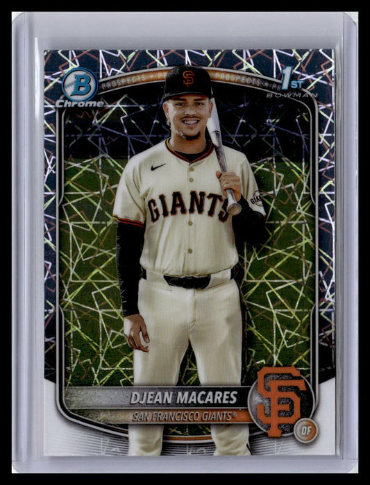 2025 Bowman Chrome #BCP-237 Djean Macares Prospects Laser 1st Bowman