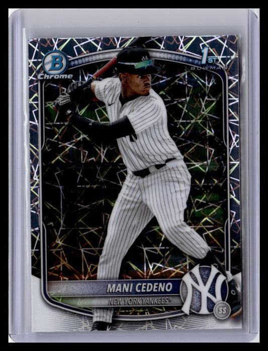 2025 Bowman Chrome #BCP-199 Mani Cedeno Prospects Laser 1st Bowman