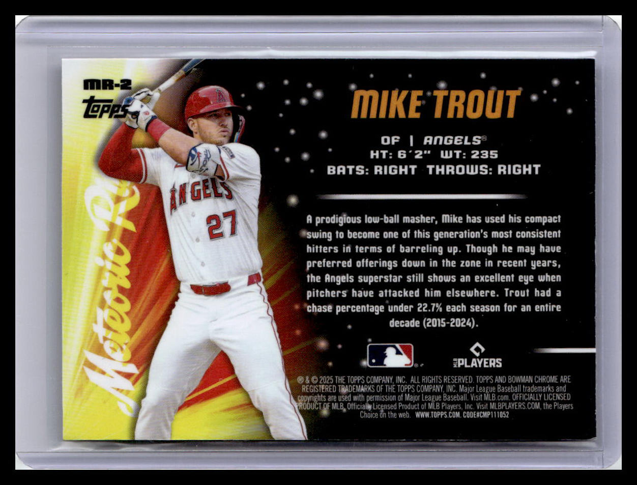 2025 Bowman Chrome #MR-2 Mike Trout Meteoric Rise Mojo Refractor