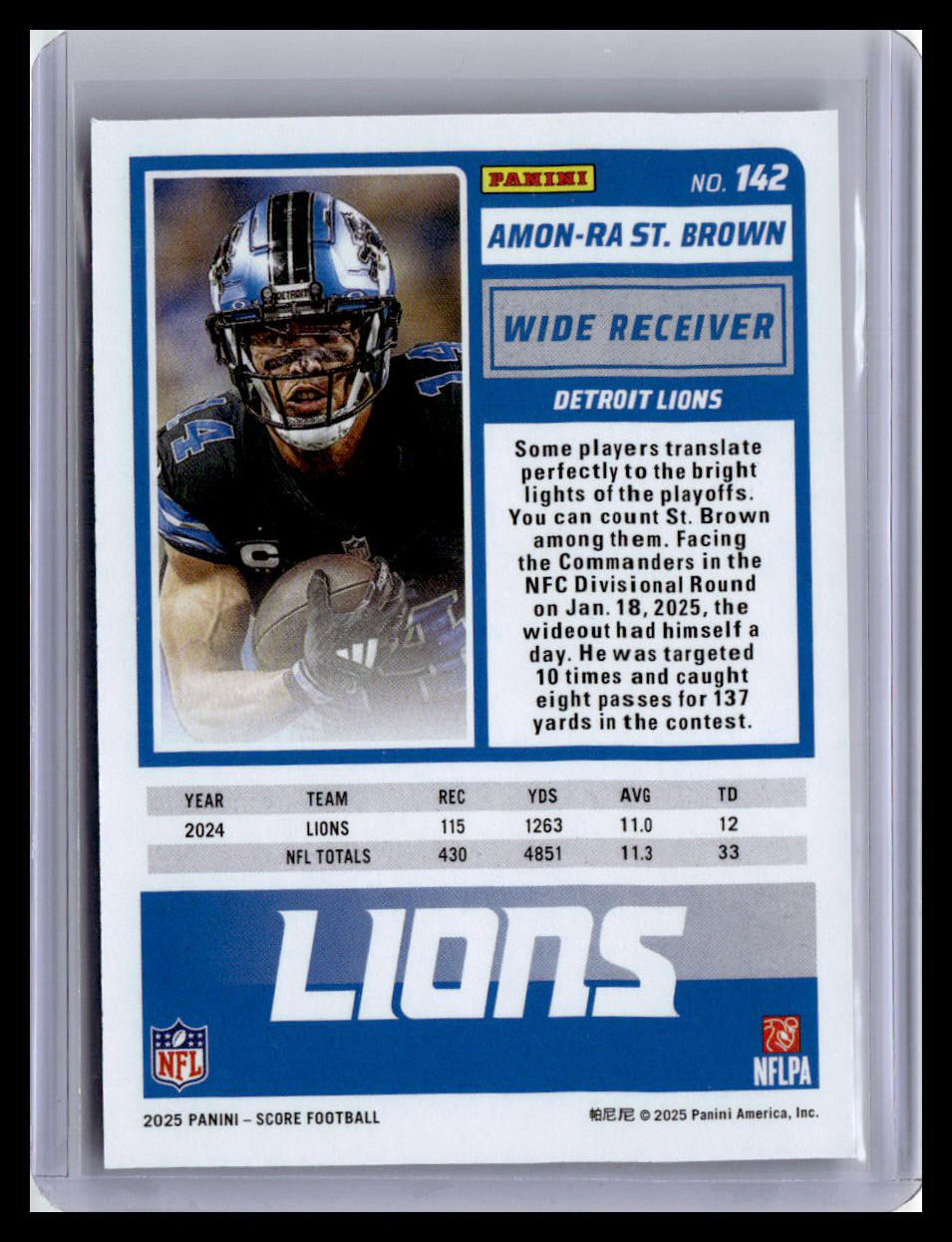 2025 Score #142 Amon-Ra St. Brown