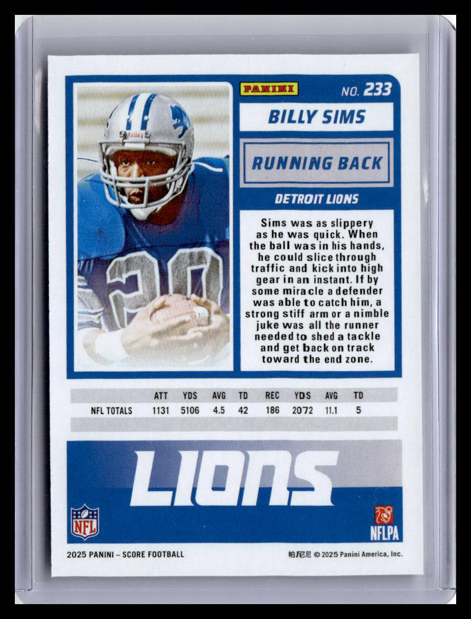 2025 Score #233 Billy Sims