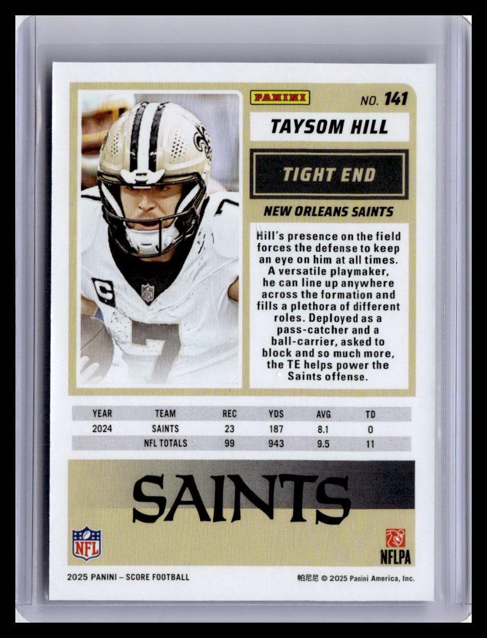 2025 Score #141 Taysom Hill