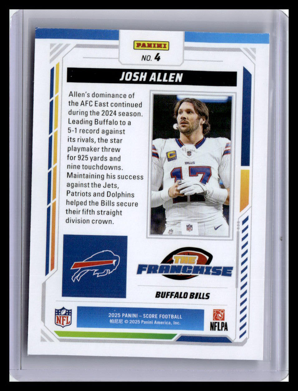 2025 Score #4 Josh Allen The Franchise