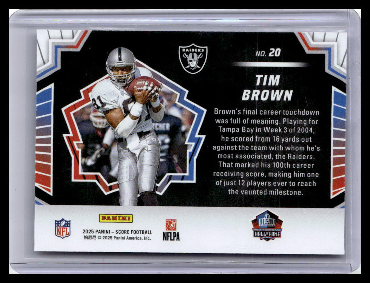 2025 Score #20 Tim Brown Men of Canton