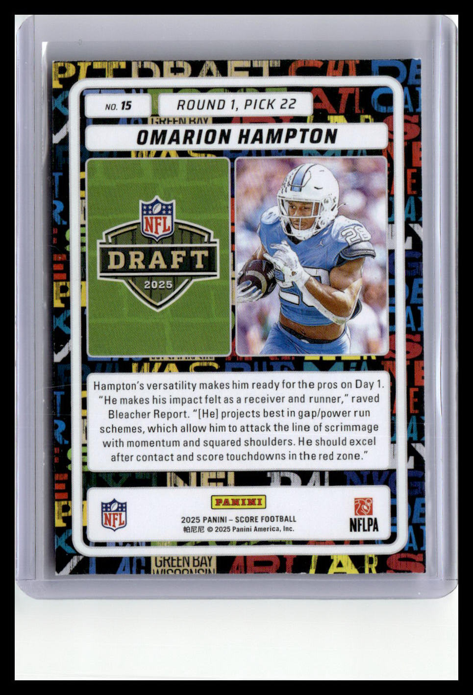 2025 Score #15 Omarion Hampton NFL Draft