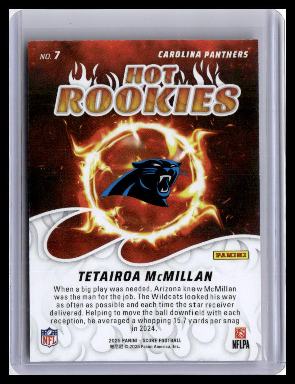 2025 Score #7 Tetairoa McMillan Hot Rookies
