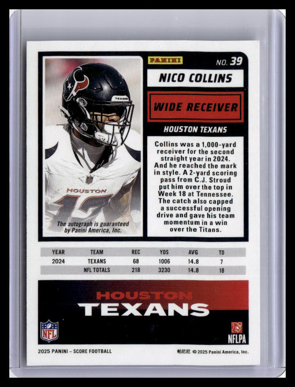 2025 Score #39 Nico Collins Base Signatures