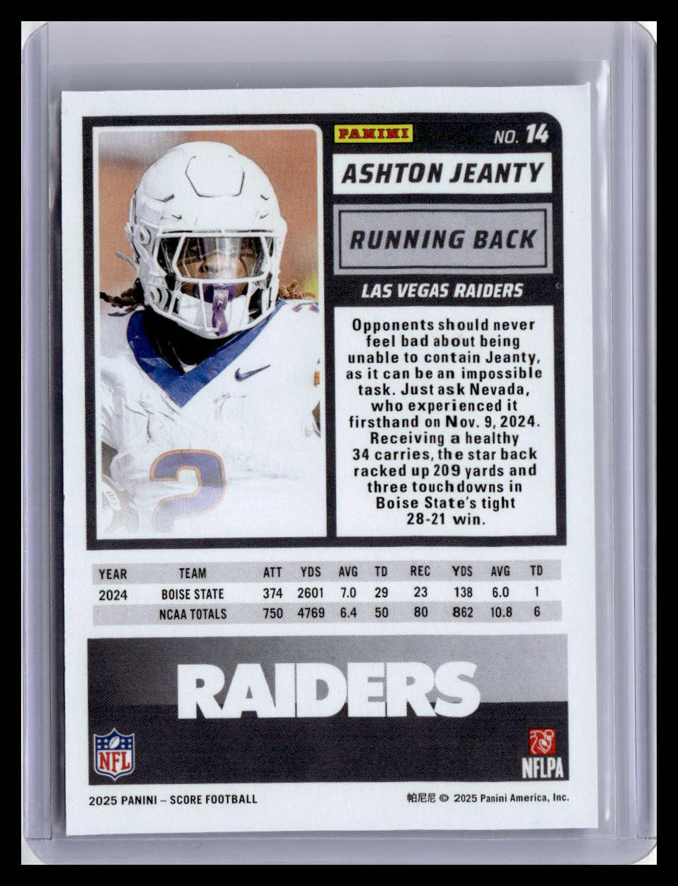 2025 Score #14 Ashton Jeanty (RC)
