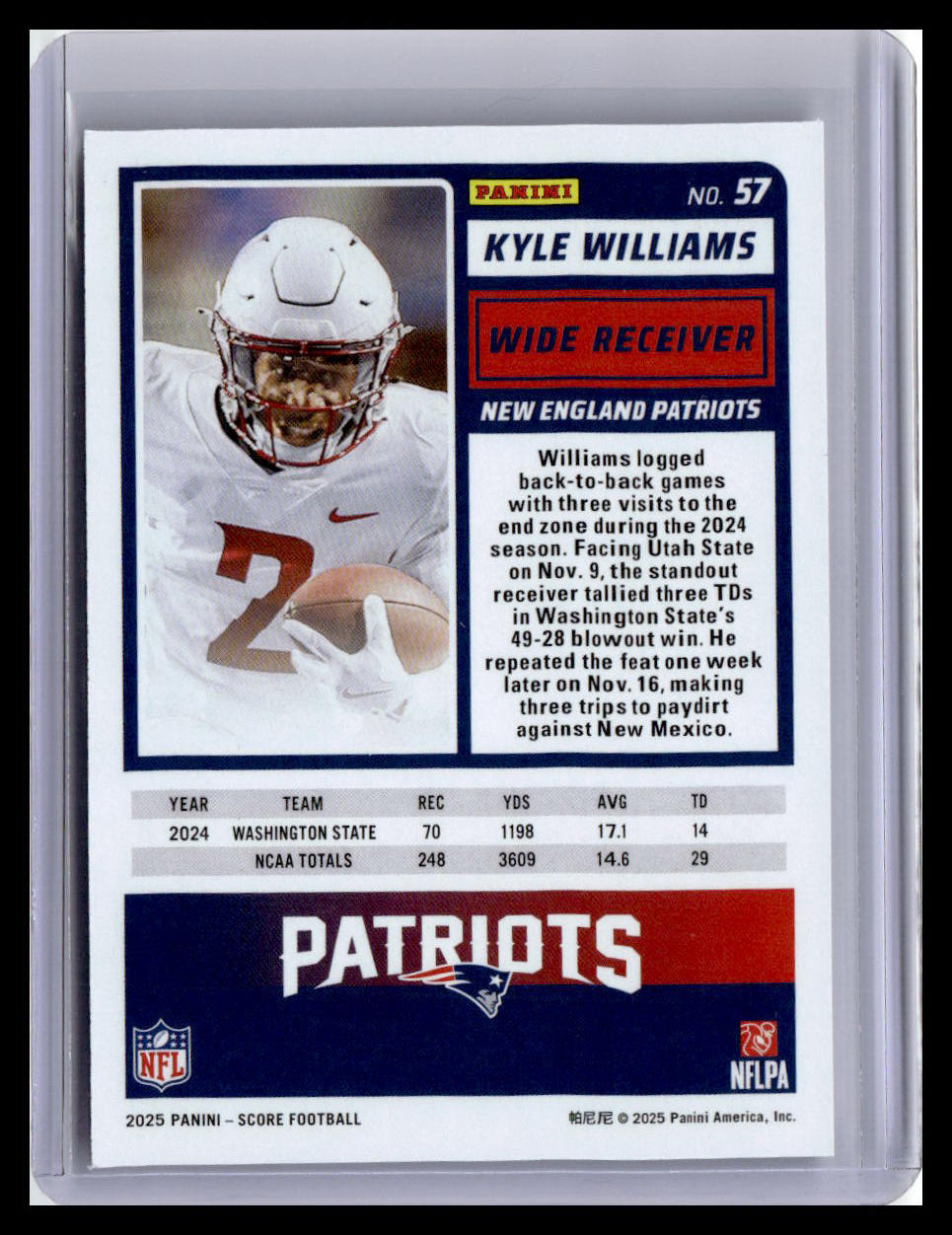 2025 Score #57 Kyle Williams (RC)