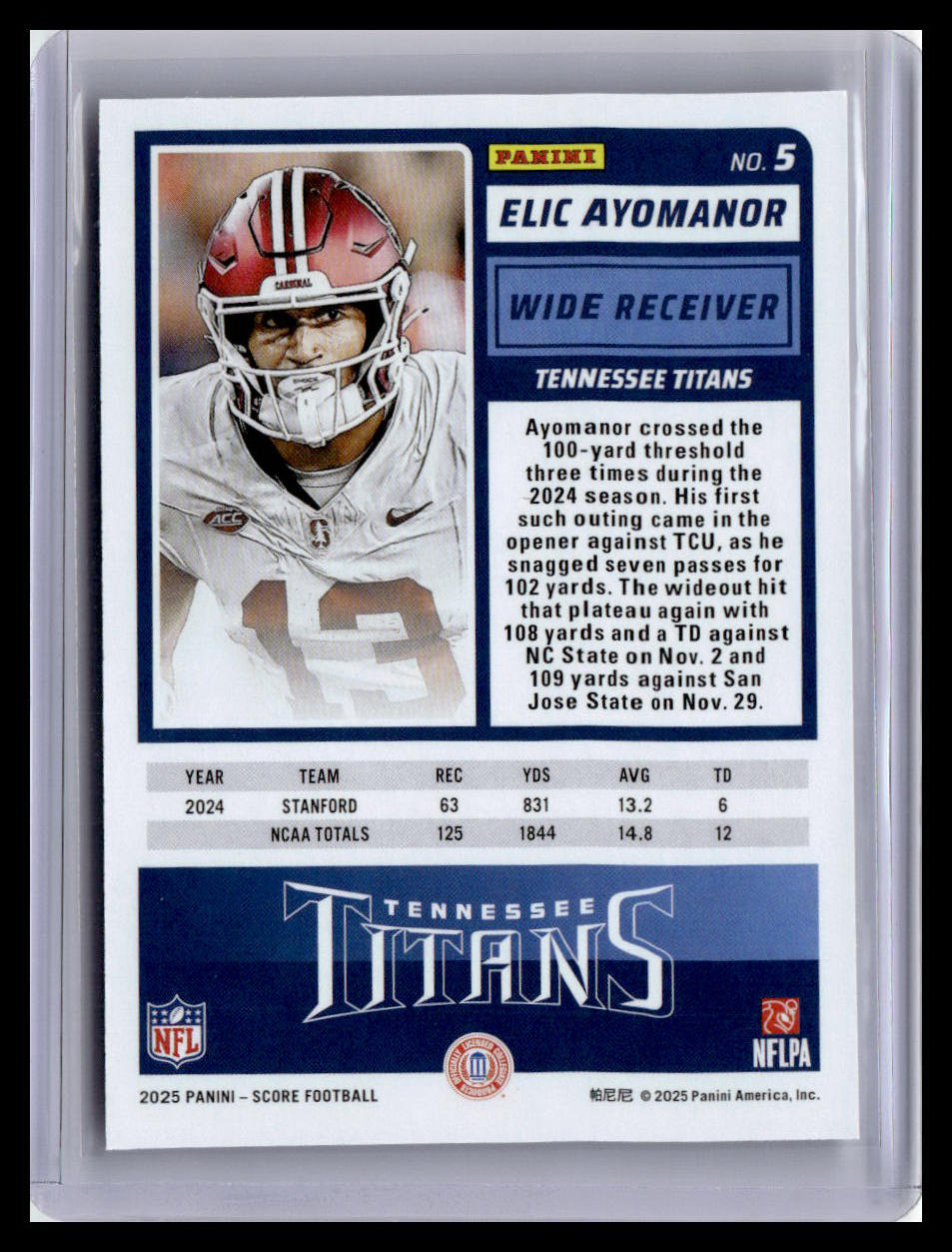 2025 Score #5 Elic Ayomanor (RC)