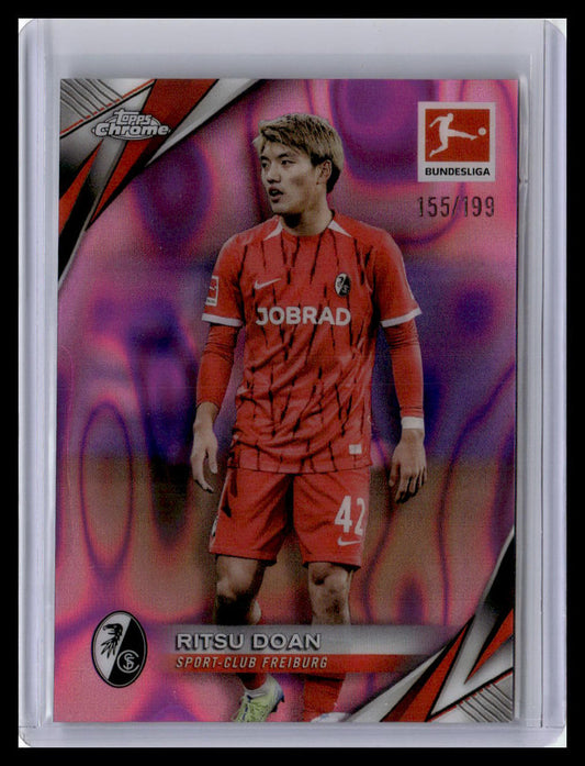 2024-25 Topps Chrome Bundesliga #40 Ritsu Doan Pink Rayywave #/199