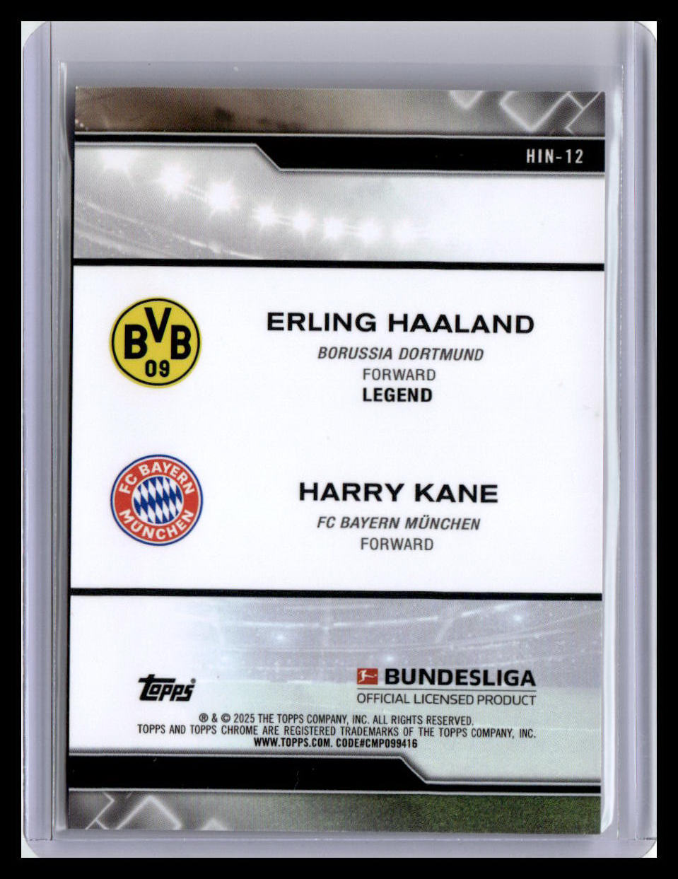 2024-25 Topps Chrome Bundesliga #HIN-12 Kane / Haaland History is Now