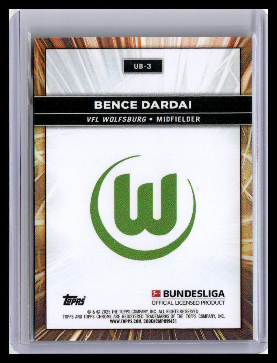 2024-25 Topps Chrome Bundesliga #UB-3 Bence Dardai Ultrabeam