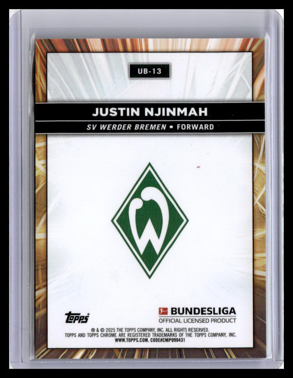 2024-25 Topps Chrome Bundesliga #UB-13 Justin Njinmah Ultrabeam